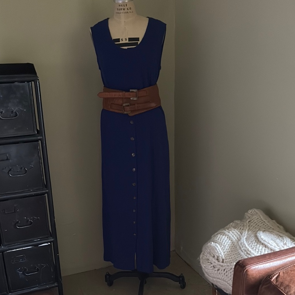 Callahan Blue Sleeveless Maxi Sundress - Picture 3 of 13